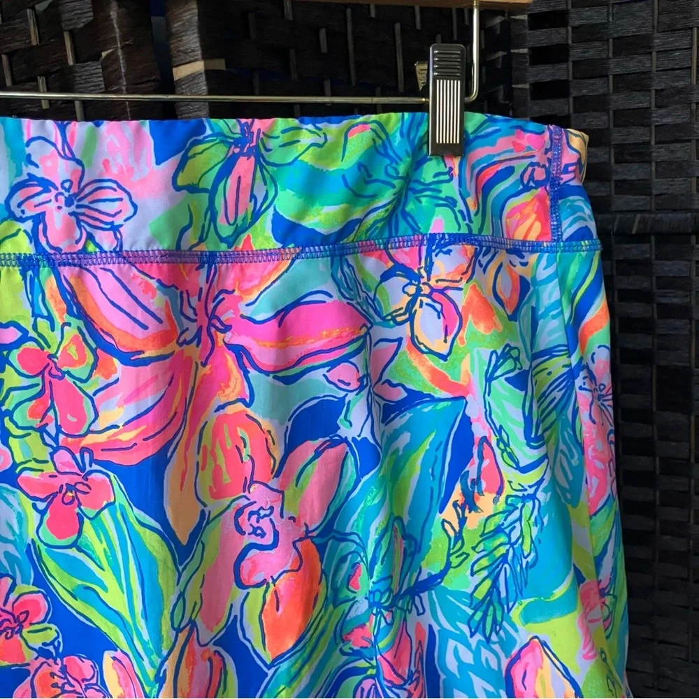 Lilly Pulitzer Luxletic Aila Skort Bennet Blue Surf Gypsea Swim Skirt Sz Large - Picture 5 of 13